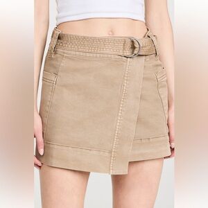 Rails Tan Wrap Mini Skirt with Belt